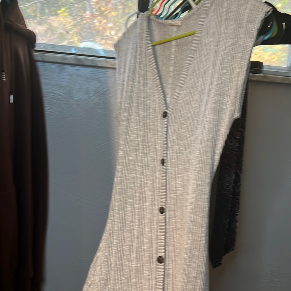 Caution to the Wind Gray tie back dress